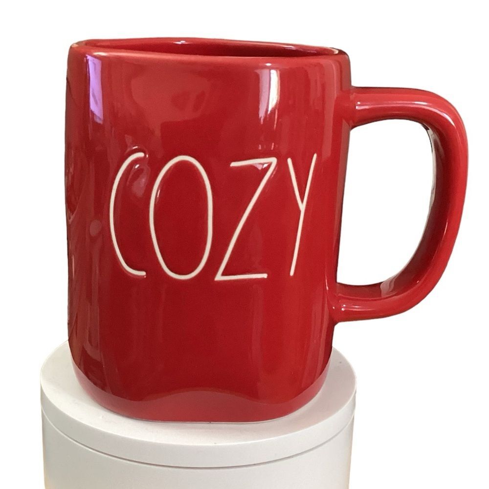 Rae Dunn Red‎ 'COZY' Ceramic Mug Coffee Cup Holiday Home Decor Gift